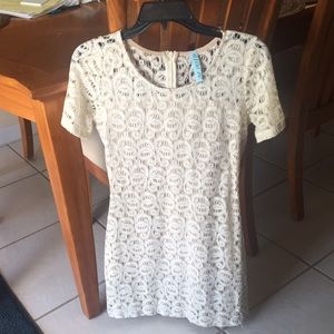 Francesca’s Collection White Lace Dress Small